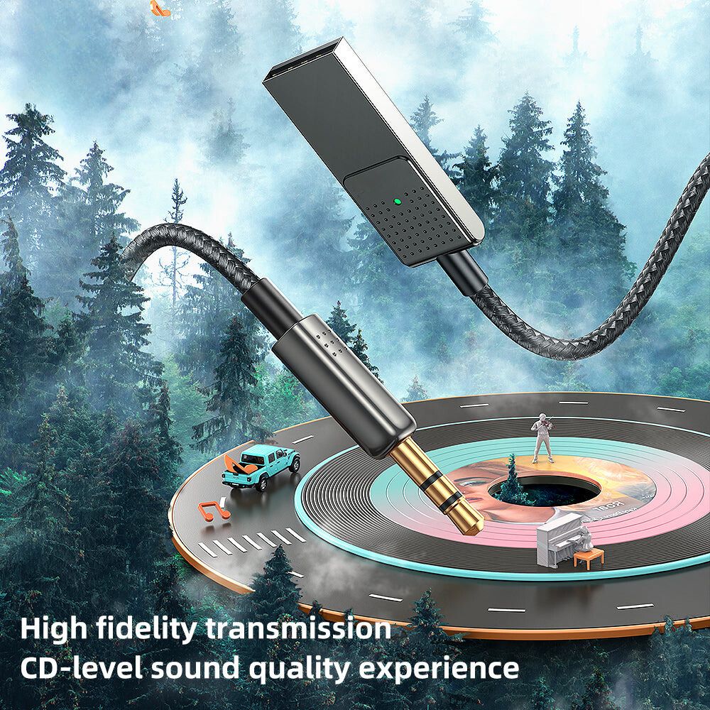 Budi Wireless Audio Adapter, Bluetooth to 3.5mm Auxiliary Audio Receiver
