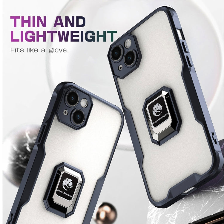 PhoneBits Ultra-Protective Transparent Magnetic iPhone Case with Holder & Camera Lens Protection, Shockproof Crystal-Clear iPhone Ring Holder Case Compatible with Magnetic Car Mount, Mobile Phone Case with Stand, Back iPhone Holder Clear Case Cover