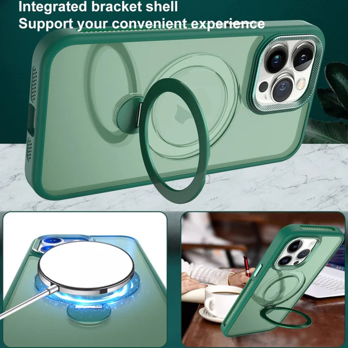 MagSafe Magnetic Holder Breathable Phone Case For iPhone