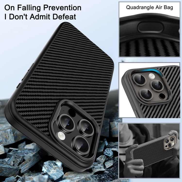 Carbon Fiber Textured Oil Spray PC + TPU Phone Case For iPhone