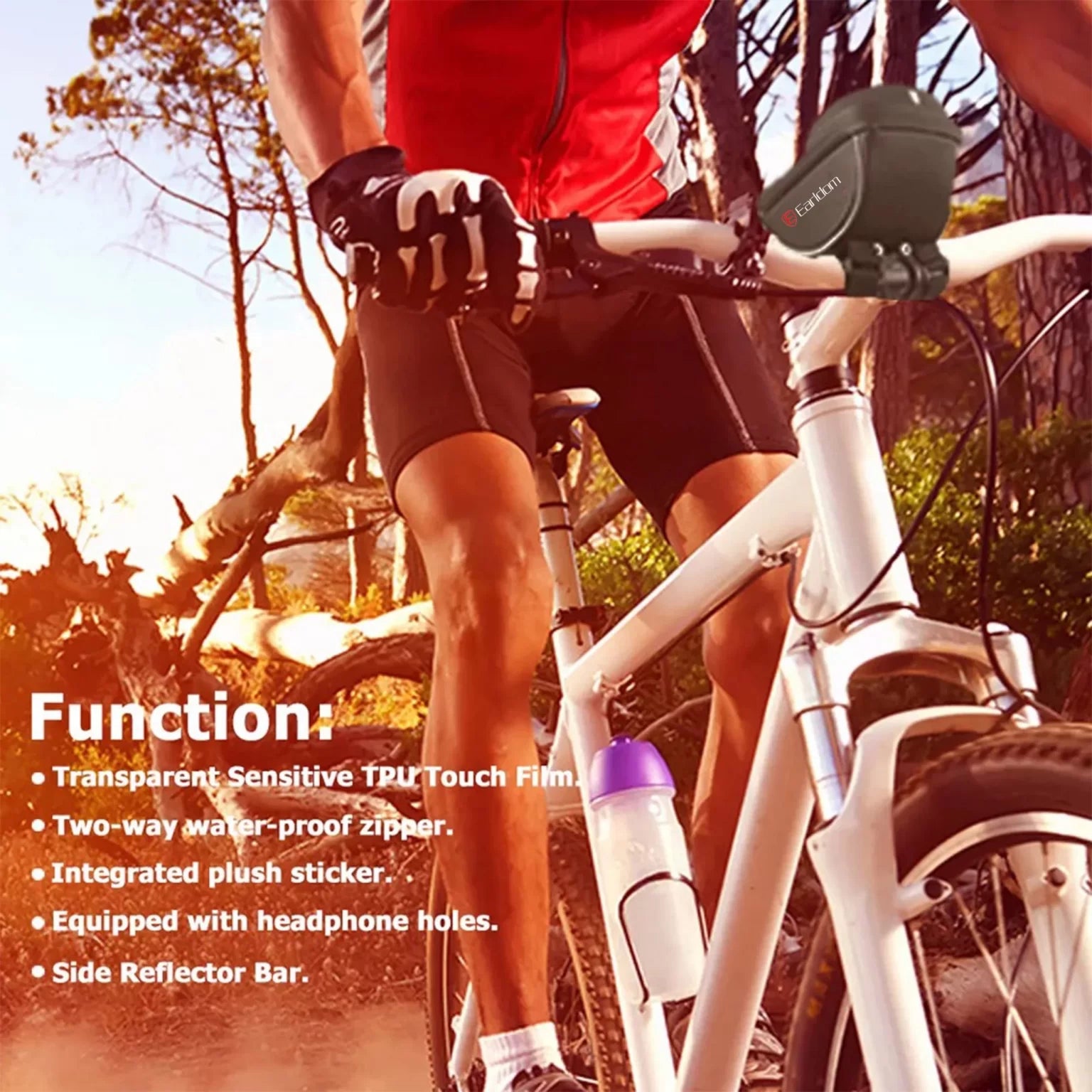 Earldom Waterproof Phone Mount for Bicycle, Bike Phone Holder with Bag