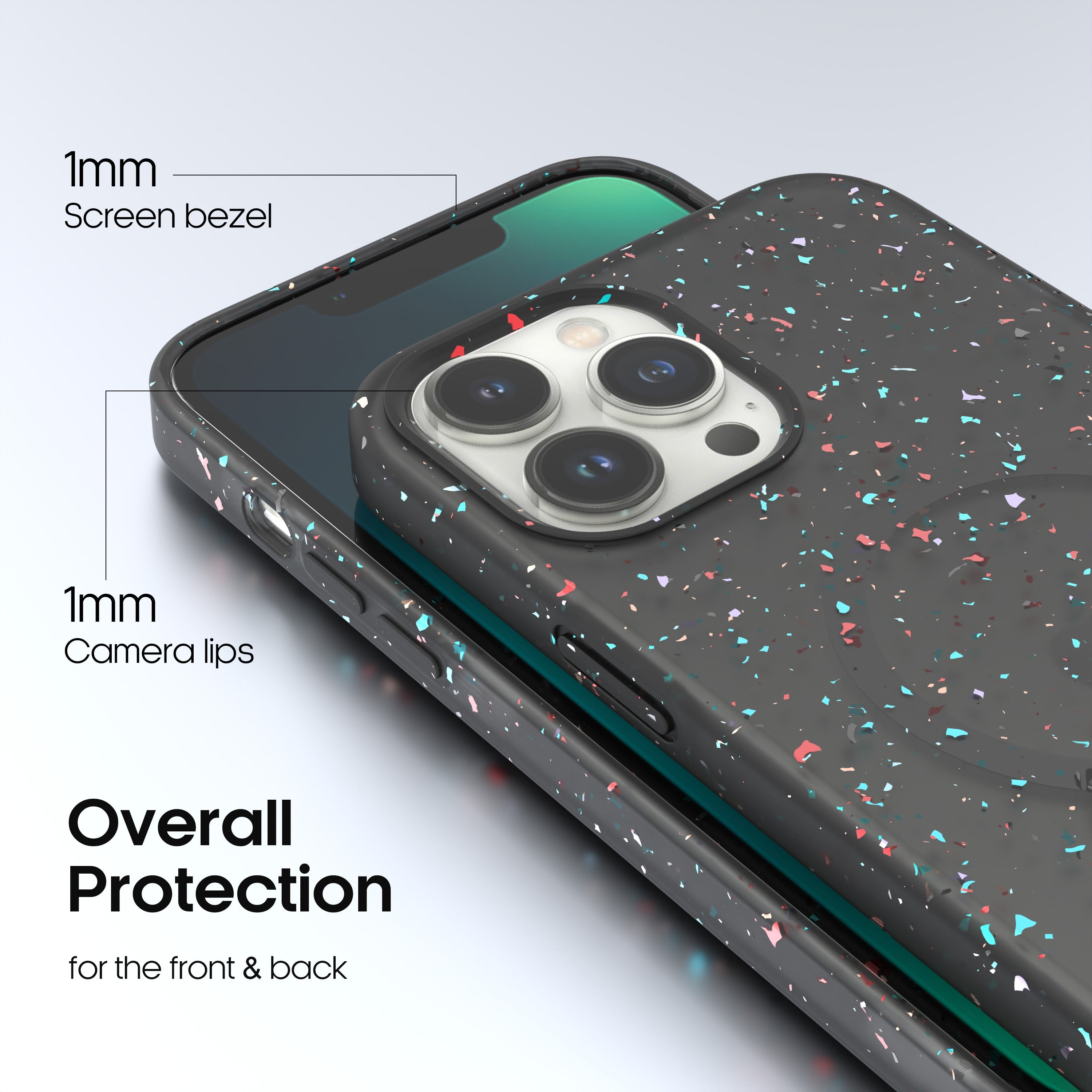 Ultra-Slim Stylish Glittery Silicone MagSafe Back Case for iPhone