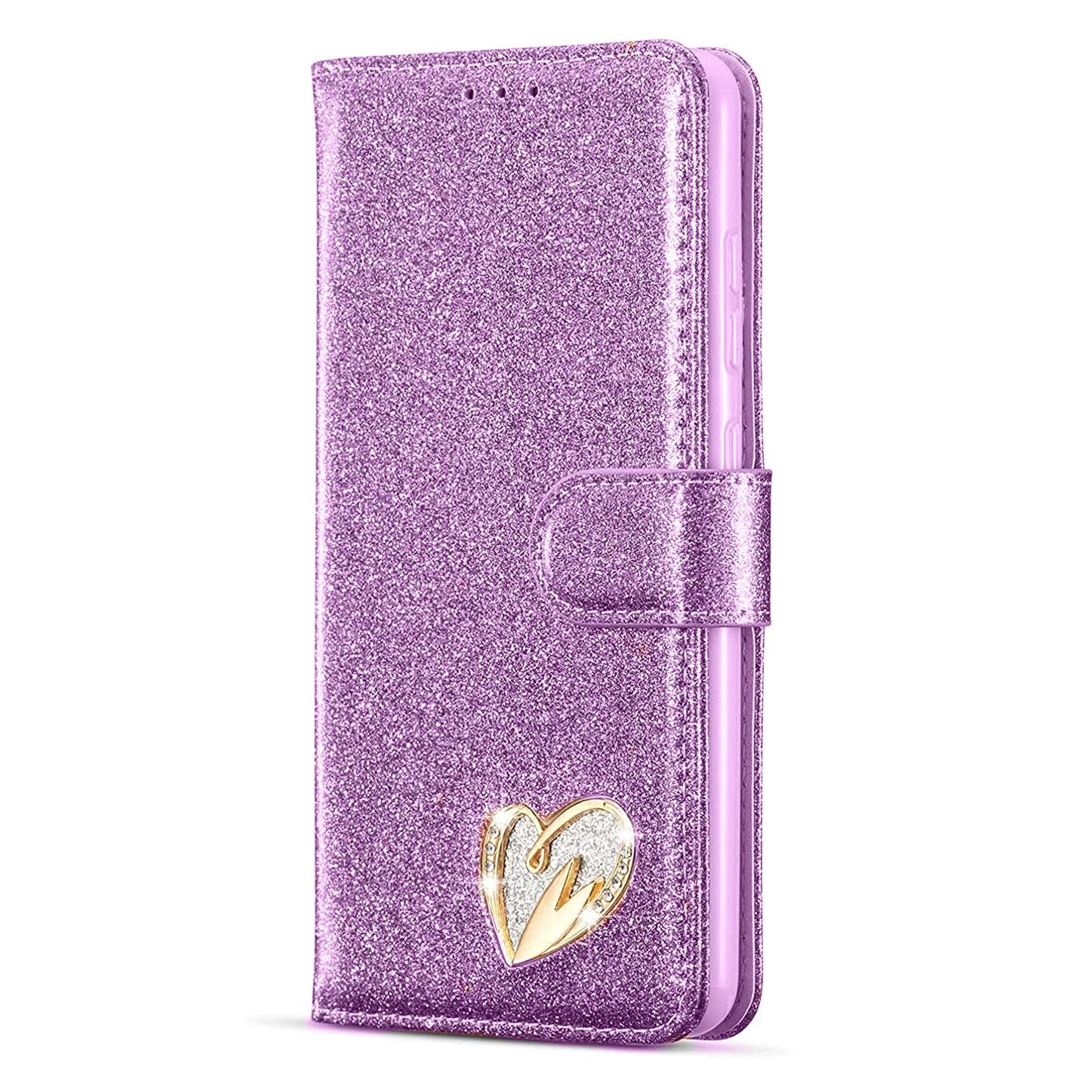 Shiny Leather Glitter Wallet Flip Case with Card Slots for iPhone