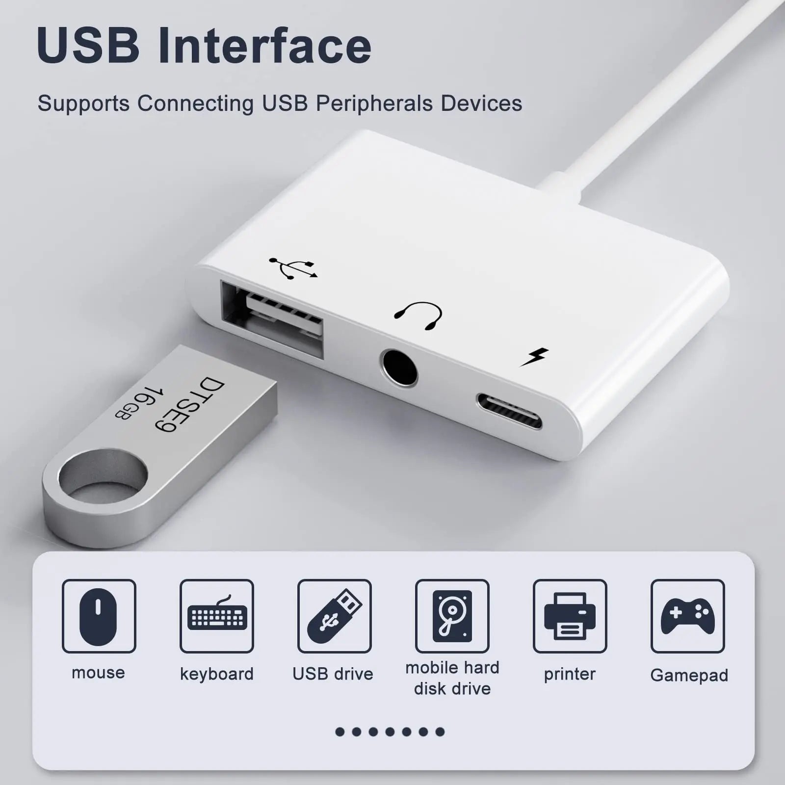 Earldom 3-in-1 Typ-C-Adapter, USB-C auf 3,5-mm-Kopfhöreradapter-Dongle, 3-in-1 Typ-C-Splitter, USB-C-Kopfhöreradapter mit Schnellladeanschluss und 3,5-mm-Kopfhörerbuchse