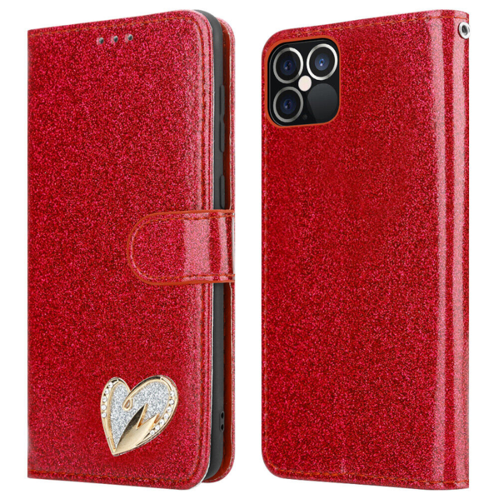 iPhone 16e Wallet Heart Shiny Case