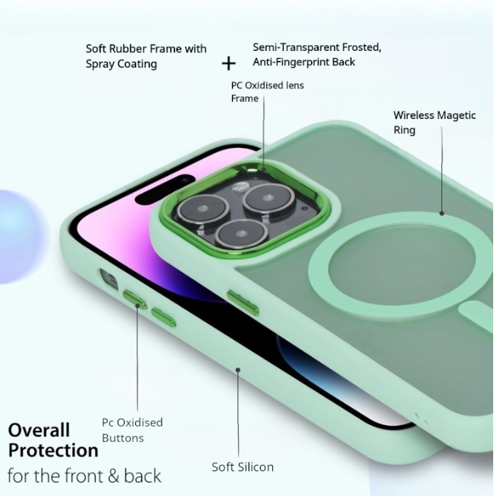 iPhone 16 Pro Max/16 Pro/15 Pro Max/15 Pro/14 Pro Max Magnetic Case with TPU Frame