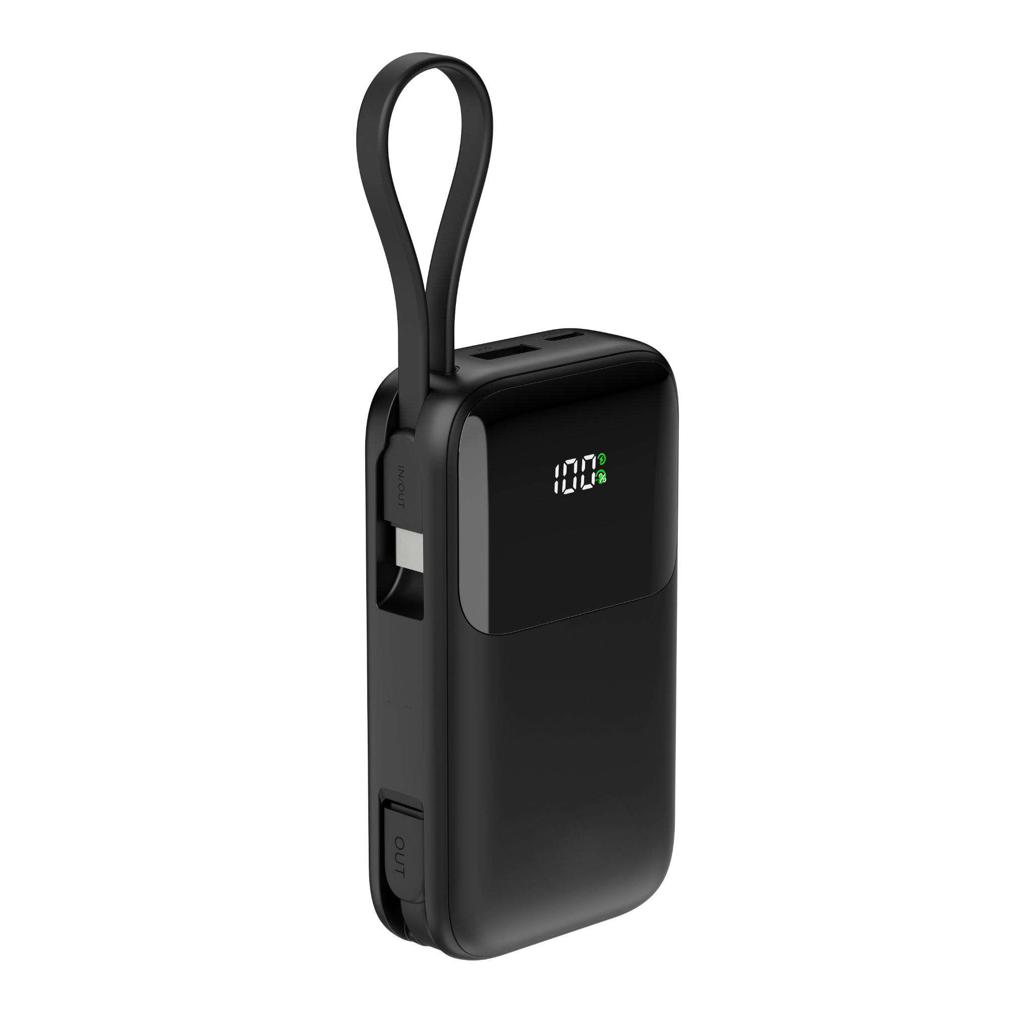 PhoneBits 10000 mAh Fast Charging Power Bank with Built-in Cables
