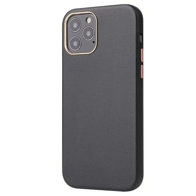 Anti-Fingerprint Leather Protective Case For iPhone