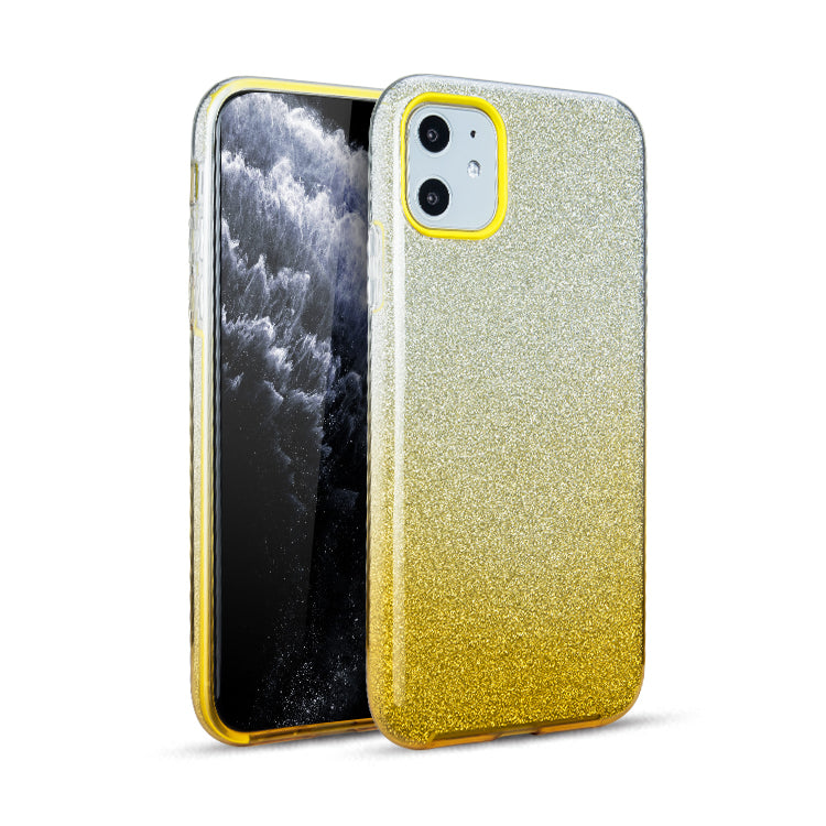 PhoneBits Luxury Two Tone Ombre Sparkle Glitter Shiny Case for iPhone with Chromed Camera Edge, Soft Silicone Shockproof iPhone Bling Case, Ultra Protective Mobile Phone Case Compatible with iPhone, Back iPhone Case Cover