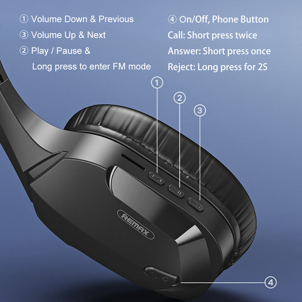 Remax Nieuwste draadloze Bluetooth-headset voor gaming met zware bas