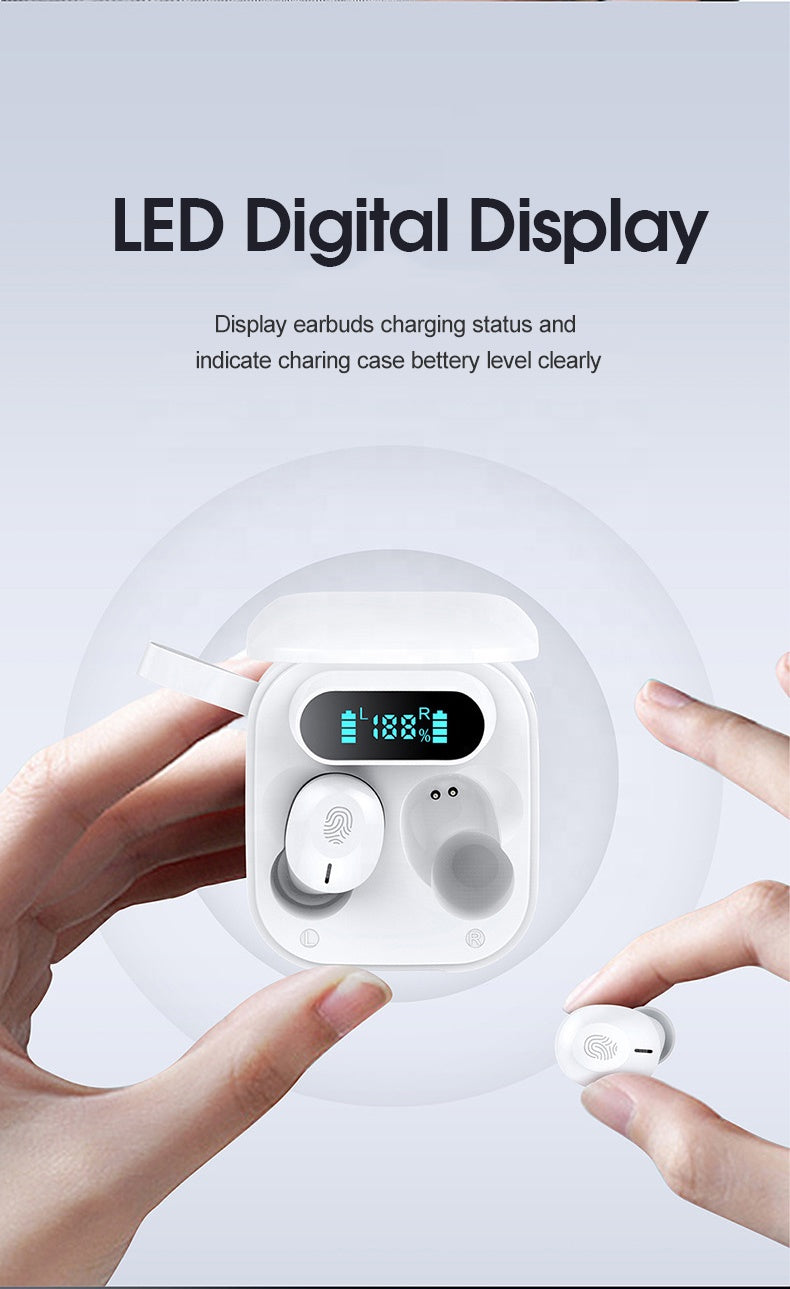 PhoneBits Wireless Stereo Earbuds with Digital Display