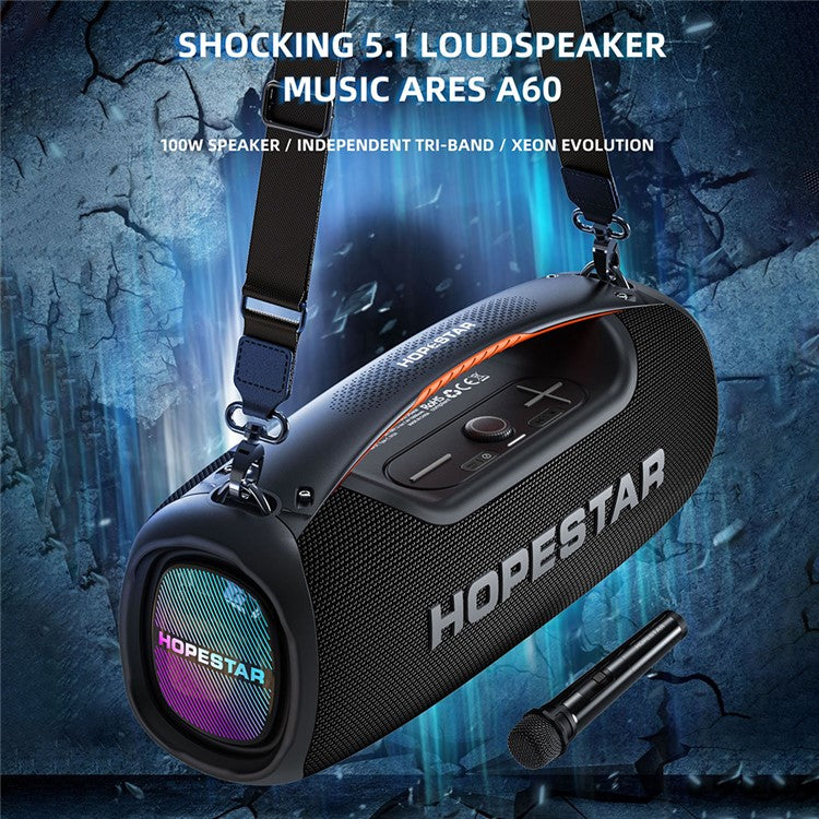 High-Power Wireless Portable Outdoor Heavy Bass Bluetooth Speaker with Microphone