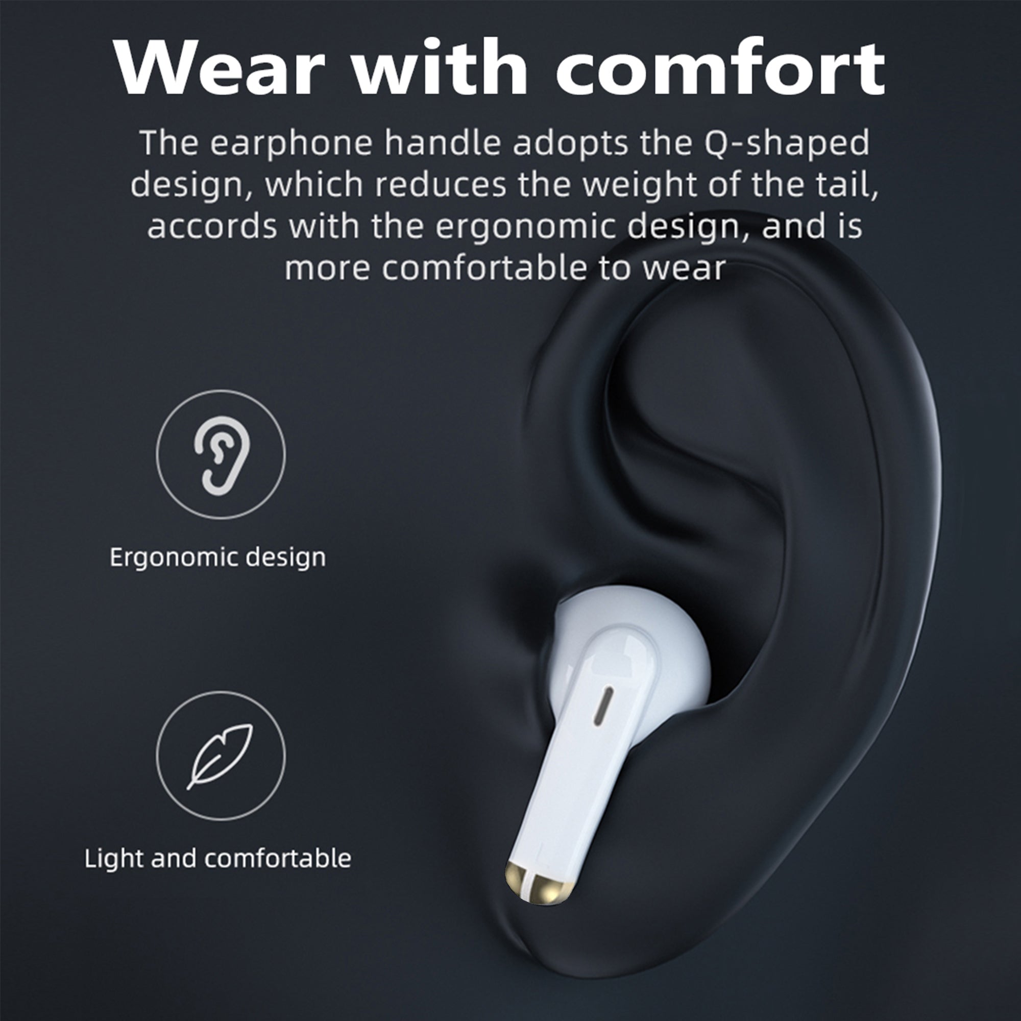 Budi True Wireless Bluetooth Earbuds - Heavy Bass Stereo In-Ear Earbuds with Mic, Noise-Cancelling Headphones, Premium Wireless Earphones for Music & Calls