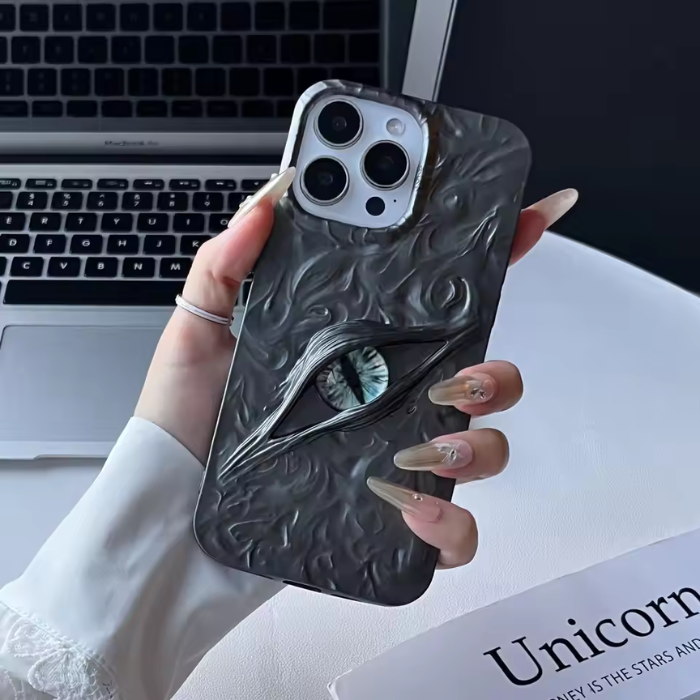 Demon Eye Phone Case for iPhone 17 16 15 14 13 12 11, 17 pro max & Air-Soft Rubber Lens Protect Shockproof Case