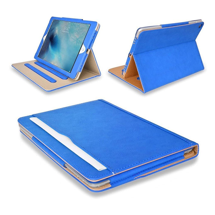 PhoneBits Luxuriöse, schlanke iPad-Hülle aus PU-Leder mit praktischem Stift- und Kartenhalter, stoßfeste iPad-Hülle mit Klappständer im Buchdesign, Folio-Ständerhülle für iPad-Tablet, faltbare Tablet-Hülle für iPad, schützende iPad-Tab-Abdeckung