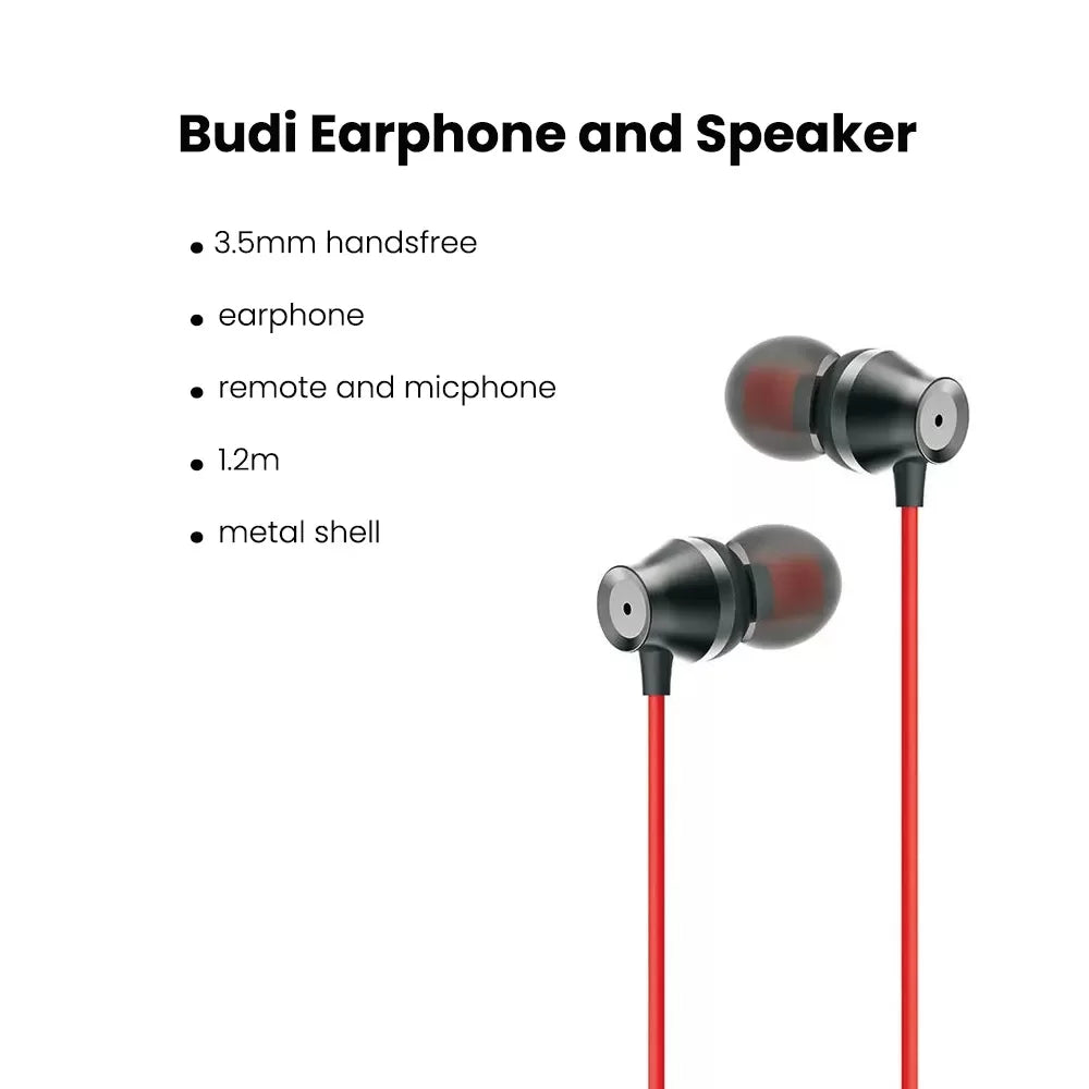 Budi-oortelefoons met microfoon, AUX-oortelefoons met microfoon