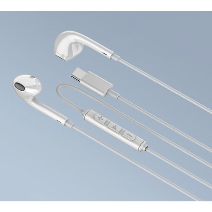 PhoneBits Premium-Stereo-Musik-Ohrhörer mit Kabel, In-Ear-Ohrhörer mit Mikrofon, kabelgebundene Freisprecheinrichtung für Sport mit Typ-C-Kabel