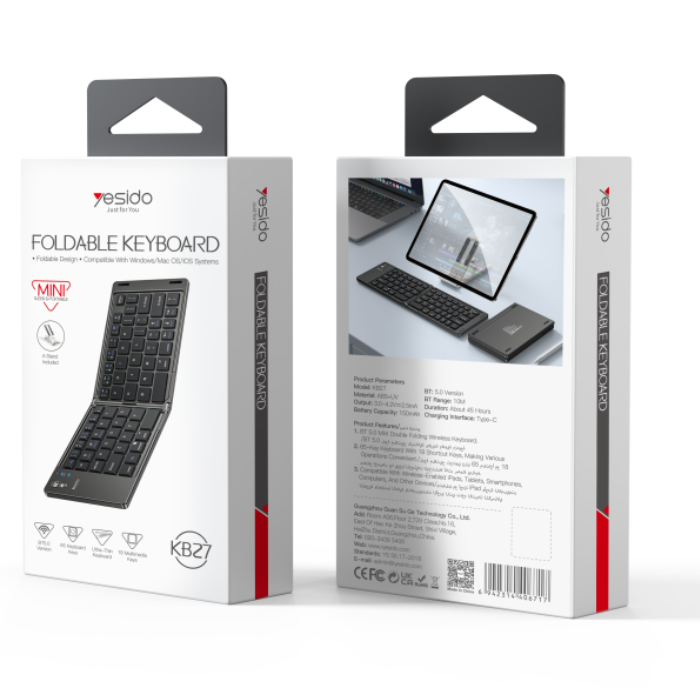 Foldable Keyboard BT5.0 65 Bass Buttons Magnetic Ultra Long Battery Life BT Folding Small Keyboard