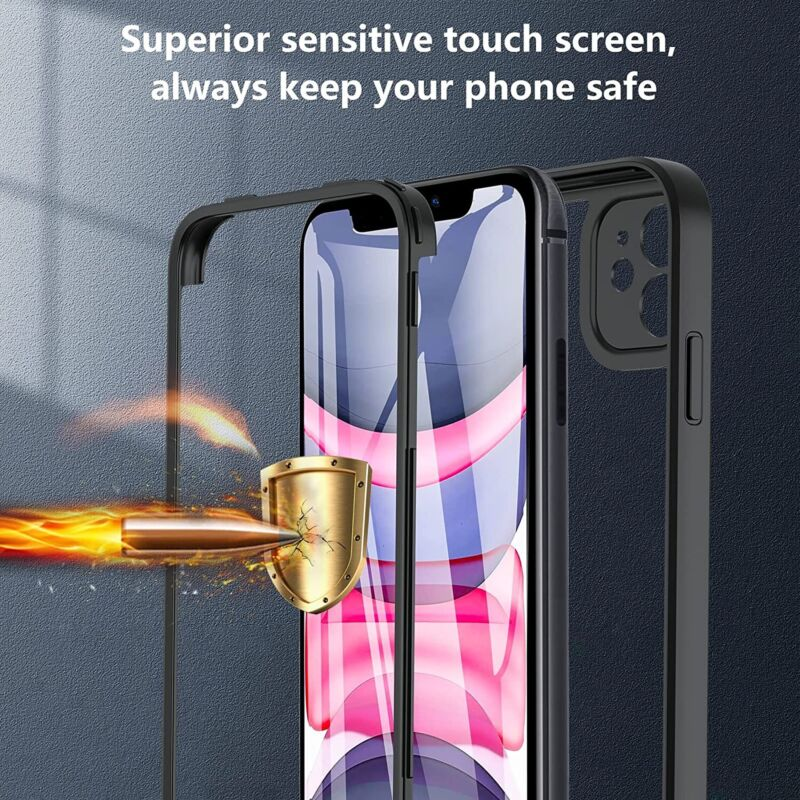 Ultra-Protective Dual-Layer Transparent Case with Screen Protector for iPhone
