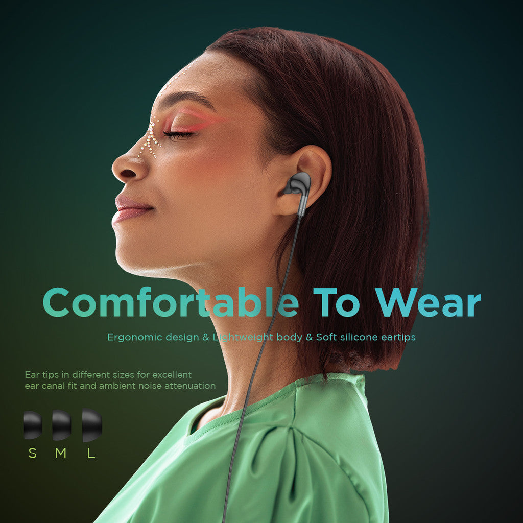 Budi Latest Powerful Deep-Bass In-Ear Wired Earphones with Built-In Mic