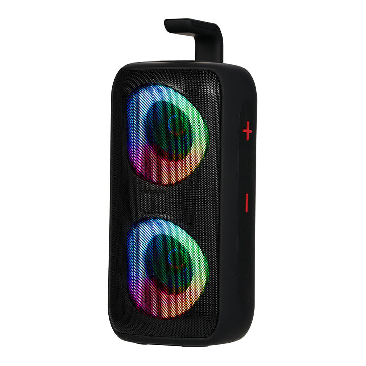 Tragbarer Bluetooth-Lautsprecher, RGB-Licht-Bluetooth-Lautsprecher, kabelloser Lautsprecher mit bezaubernden RGB-Lichtern – Schwarz