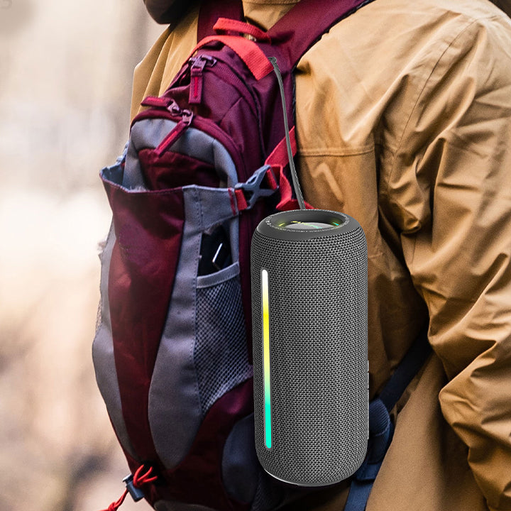 Draadloze Bluetooth-luidspreker, draadloze Bluetooth-luidspreker voor buiten met RGB lichtgrijs