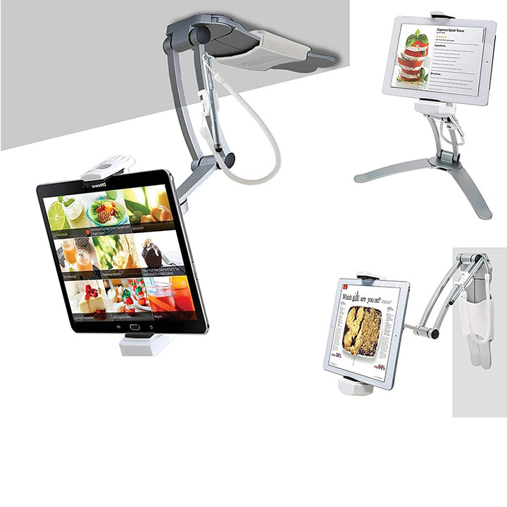 2-in-1 keukenstandaard, houder voor mobiele tablet, desktopstandaard voor mobiele telefoon