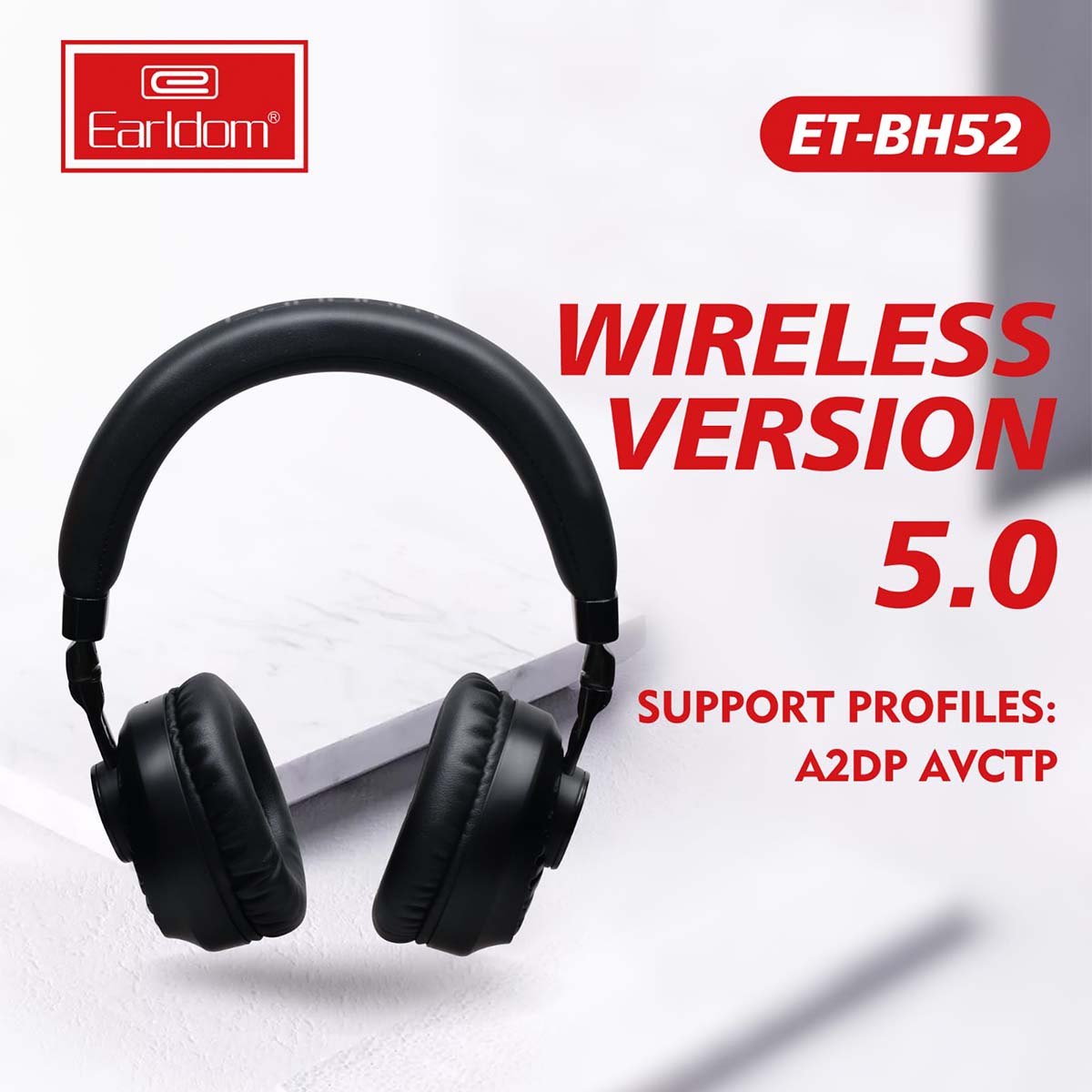 EARLDOM Bluetooth-headset, draadloze Bluetooth-hoofdtelefoon, stereo-oortelefoon met microfoon