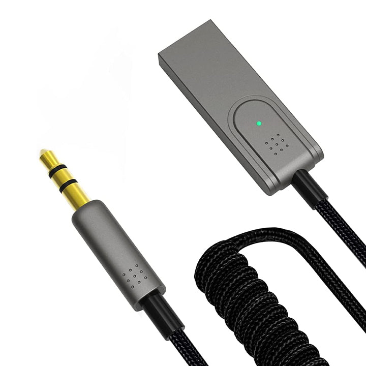 Aux naar Bluetooth 5.1-adapter 3,5 mm Bluetooth-ontvanger, USB A naar 3,5 mm extra aansluiting