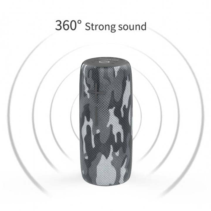 Tragbarer 360-Sound-Lautsprecher, kabelloser 2-in-1-Bluetooth-Lautsprecher mit 360 starkem Sound-Camo