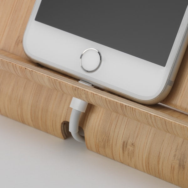 Mobiele houder, bamboe houten desktophouder voor mobiele telefoons, desktopoplaadhouder